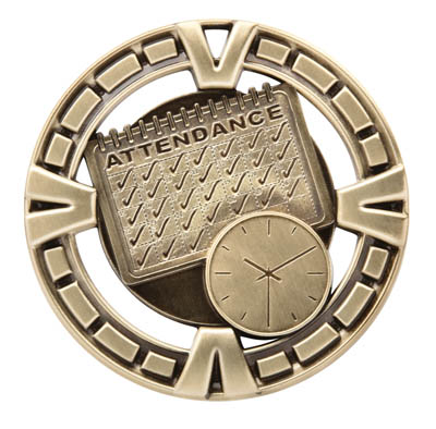 Perfect Attendance Varsity Sport Medal - Gold Only (image for) Perfect Attendance Varsity Sport Medal - Gold Only